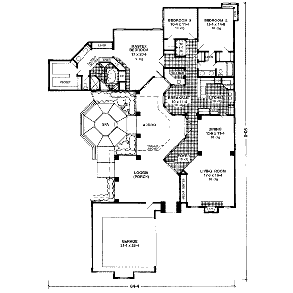 House Plan Design - Mediterranean Floor Plan - Main Floor Plan #410-125