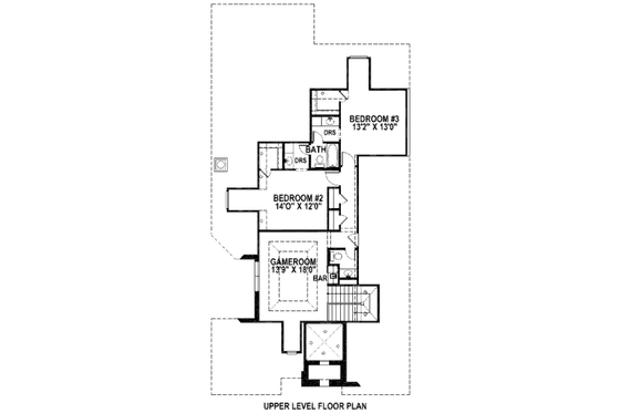 Floor Plan - Upper Floor for European House Plan #141-242 - 3 bed, 3.5 bath