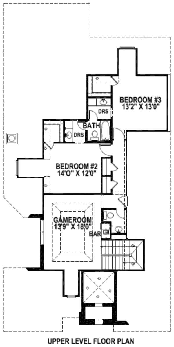 European Floor Plan - Upper Floor Plan #141-242