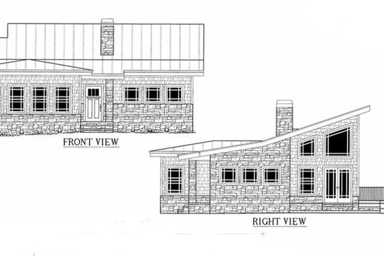 Exterior - Front Elevation 3 for Modern House Plan #437-55 - 3 bed, 2.5 bath