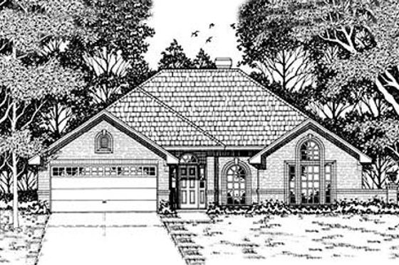 Exterior - Front Elevation for Traditional House Plan #42-164 - 3 bed, 2 bath