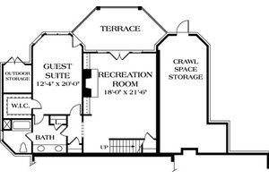 Floor Plan - Lower Floor for Traditional House Plan #453-32 - 5 bed, 4.5 bath
