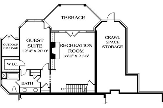 Floor Plan - Lower Floor for Traditional House Plan #453-32 - 5 bed, 4.5 bath