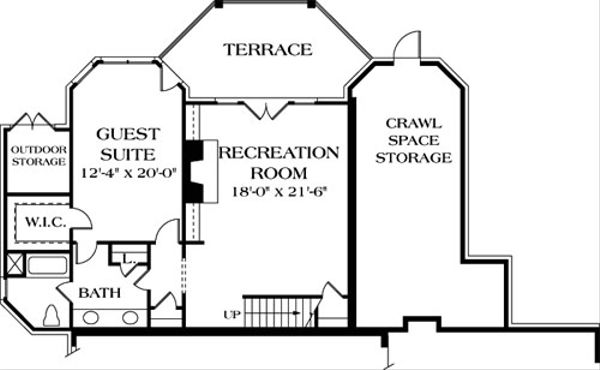 Traditional Floor Plan - Lower Floor Plan #453-32