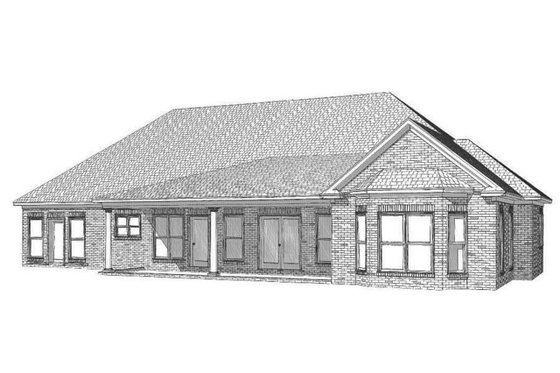 Exterior - Rear Elevation 1 for Traditional House Plan #63-360 - 4 bed, 3 bath