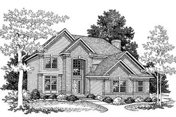 Exterior - Front Elevation for Traditional House Plan #70-369 - 4 bed, 2.5 bath
