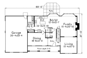 Floor Plan - Main Floor for Country House Plan #57-183 - 4 bed, 3.5 bath