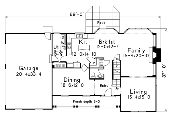 Dream House Plan - Country Floor Plan - Main Floor Plan #57-183
