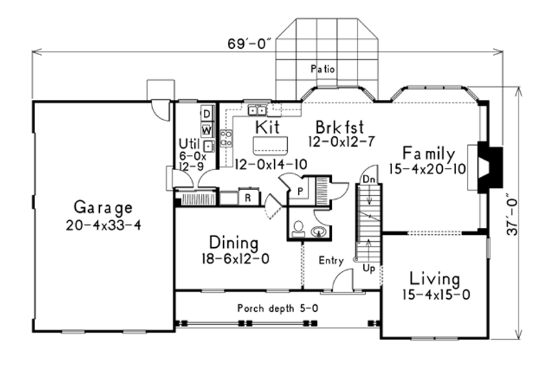 Home Plan - Floor Plan - Main Floor for Country House Plan #57-183 - 4 bed, 3.5 bath