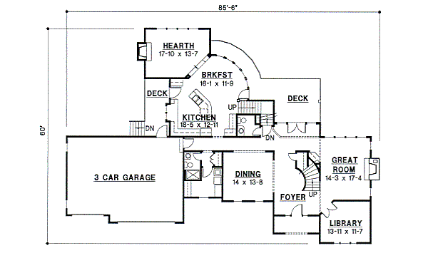 European Floor Plan - Main Floor Plan #67-243
