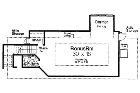 Floor Plan - Other Floor for European House Plan #310-272 - 3 bed, 2.5 bath