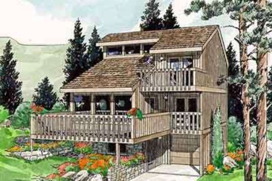 Exterior - Front Elevation for Contemporary House Plan #116-102 - 3 bed, 2 bath
