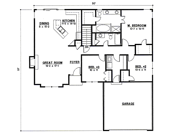 Traditional Floor Plan - Main Floor Plan #67-853
