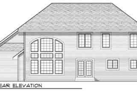 Exterior - Rear Elevation for Traditional House Plan #70-843 - 4 bed, 2.5 bath
