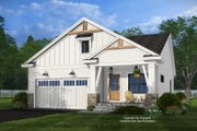 Farmhouse Style House Plan - 3 Beds 2 Baths 1319 Sq/Ft Plan #51-1505 Exterior 