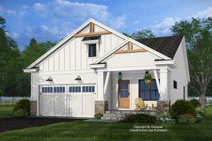Exterior - Front Elevation 4 for Farmhouse House Plan #51-1505 - 3 bed, 2 bath