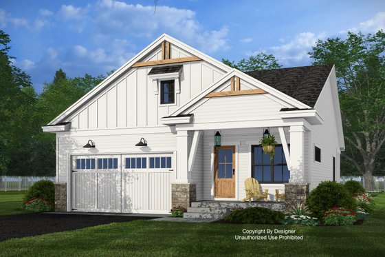 Exterior - Front Elevation 4 for Farmhouse House Plan #51-1505 - 3 bed, 2 bath