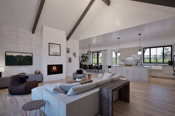 Interior - Family Room 1 for Farmhouse House Plan #1105-13 - 3 bed, 2.5 bath