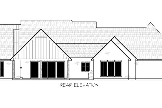 Exterior - Rear Elevation for Farmhouse House Plan #1074-83 - 4 bed, 2.5 bath