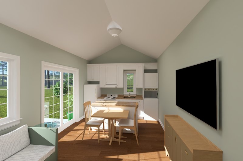 Architectural House Design - Interior - Family Room for Cottage House Plan #513-2417 - 1 bed, 1 bath