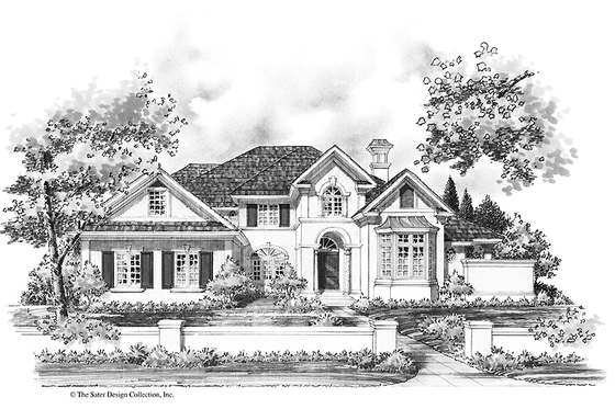 Exterior - Front Elevation 3 for Traditional House Plan #930-268 - 4 bed, 4.5 bath