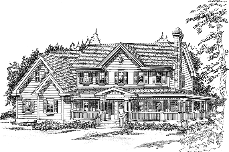 Home Plan - Exterior - Front Elevation 3 for Classical House Plan #47-892 - 4 bed, 2.5 bath