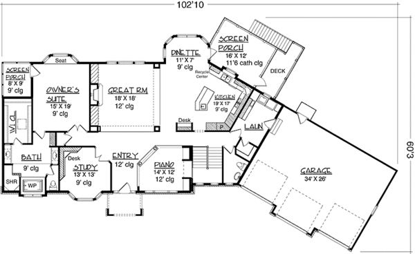 Home Plan - European Floor Plan - Main Floor Plan #320-1483