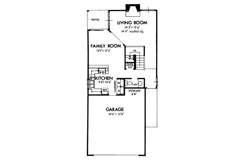 Home Plan - Floor Plan - Main Floor for Contemporary House Plan #320-777 - 3 bed, 2.5 bath