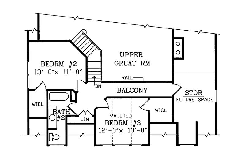 Architectural House Design - Floor Plan - Upper Floor for Victorian House Plan #314-187 - 3 bed, 2.5 bath