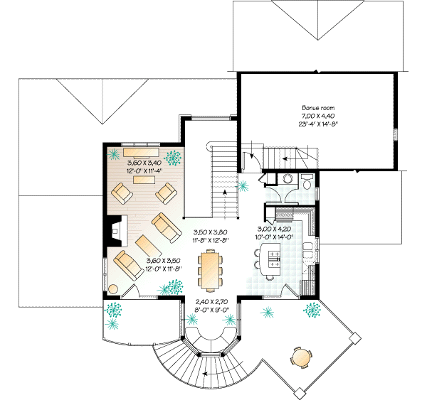 House Design - Country Floor Plan - Upper Floor Plan #23-252
