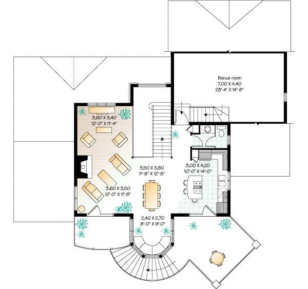 House Blueprint - Country Floor Plan - Upper Floor Plan #23-252