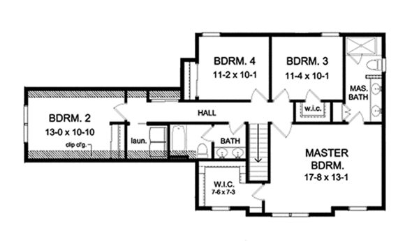 House Design - Country Floor Plan - Upper Floor Plan #1010-124