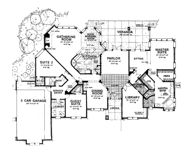 House Blueprint - Traditional Floor Plan - Main Floor Plan #1007-42