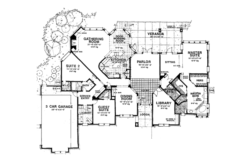 Architectural House Design - Floor Plan - Main Floor for Traditional House Plan #1007-42 - 3 bed, 3 bath