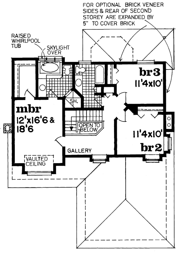 Architectural House Design - Country Floor Plan - Upper Floor Plan #47-987