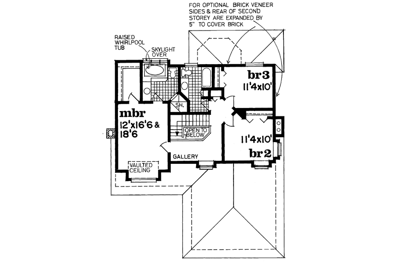 Home Plan - Floor Plan - Upper Floor for Country House Plan #47-987 - 3 bed, 2.5 bath