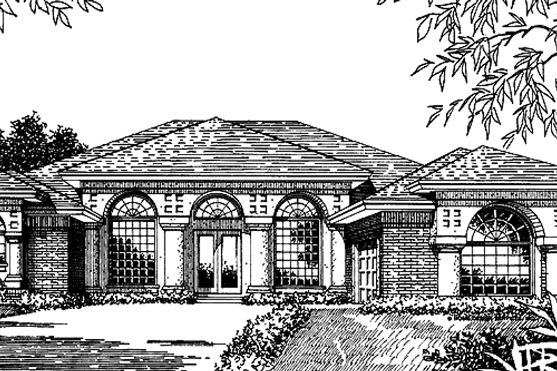 Architectural House Design - Mediterranean Exterior - Front Elevation Plan #417-621