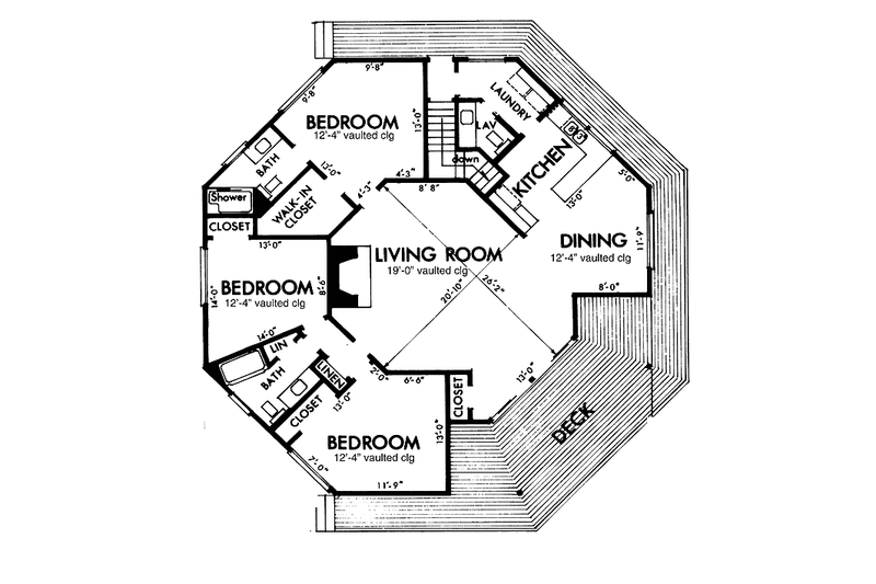 Home Plan - Floor Plan - Main Floor for Prairie House Plan #320-1030 - 3 bed, 2.5 bath