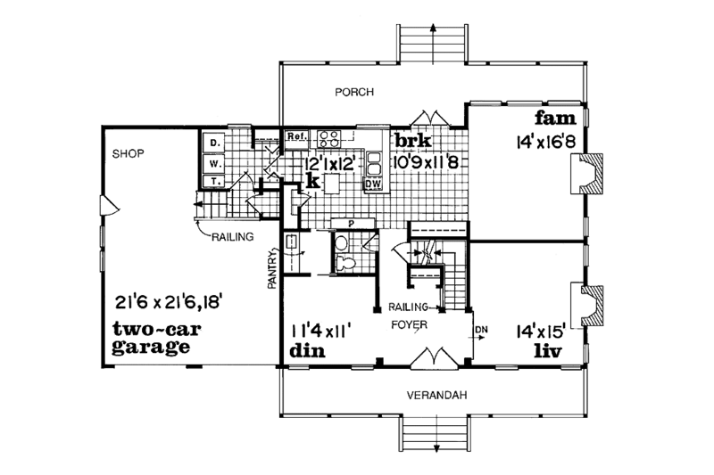 Home Plan - Floor Plan - Main Floor for Victorian House Plan #47-847 - 4 bed, 2.5 bath