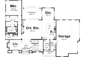 Floor Plan - Main Floor for Modern House Plan #455-358 - 4 bed, 3.5 bath