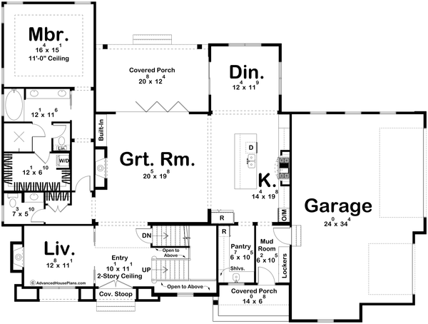 Architectural House Design - Modern Floor Plan - Main Floor Plan #455-358