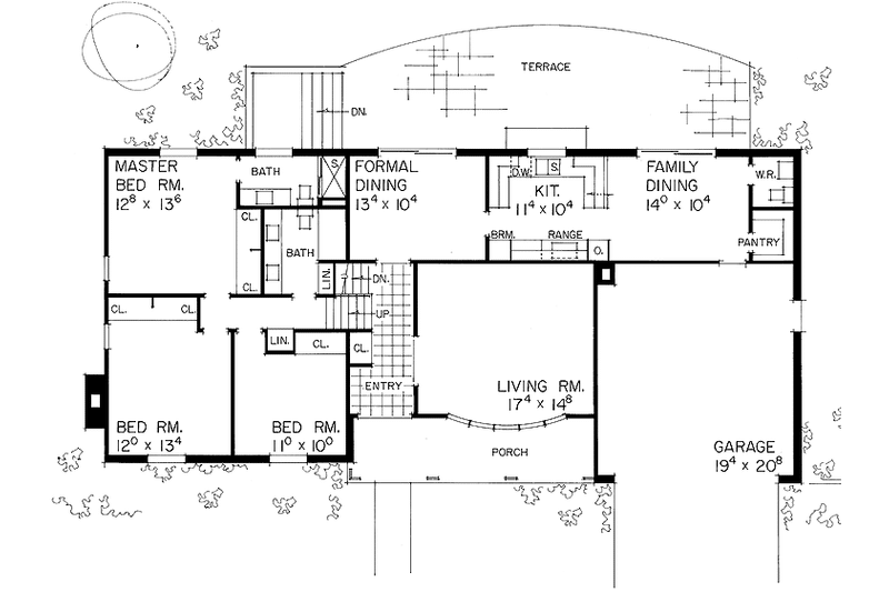 House Plan Design - Floor Plan - Main Floor for Country House Plan #72-553 - 3 bed, 2 bath