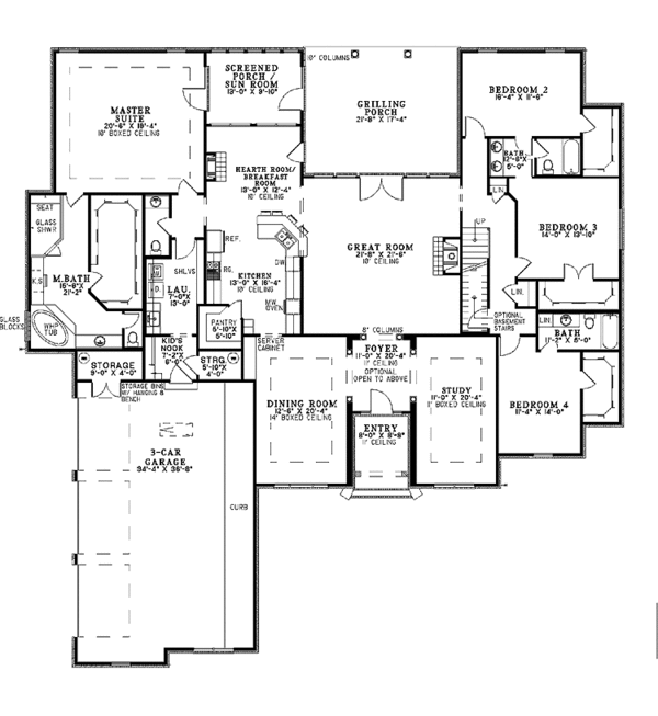 Architectural House Design - Traditional Floor Plan - Main Floor Plan #17-3265
