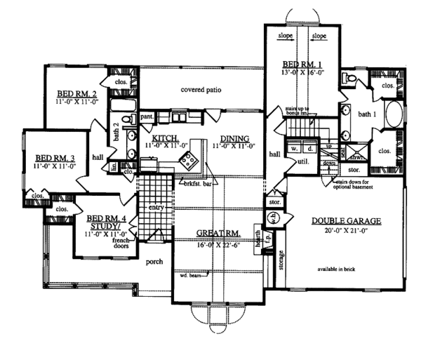 Home Plan - Ranch Floor Plan - Main Floor Plan #42-599