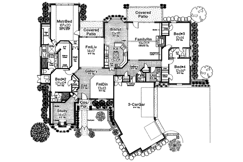 Home Plan - Floor Plan - Main Floor for European House Plan #310-1160 - 4 bed, 3.5 bath