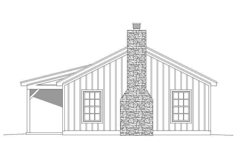 Dream House Plan - Exterior - Other Elevation 1 for Cabin House Plan #932-8 - 2 bed, 1 bath