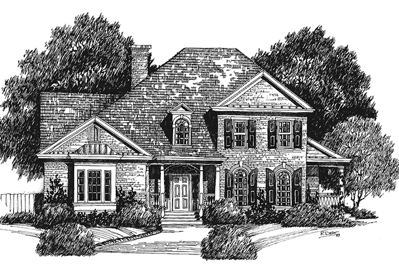 Architectural House Design - Colonial Exterior - Front Elevation Plan #429-161
