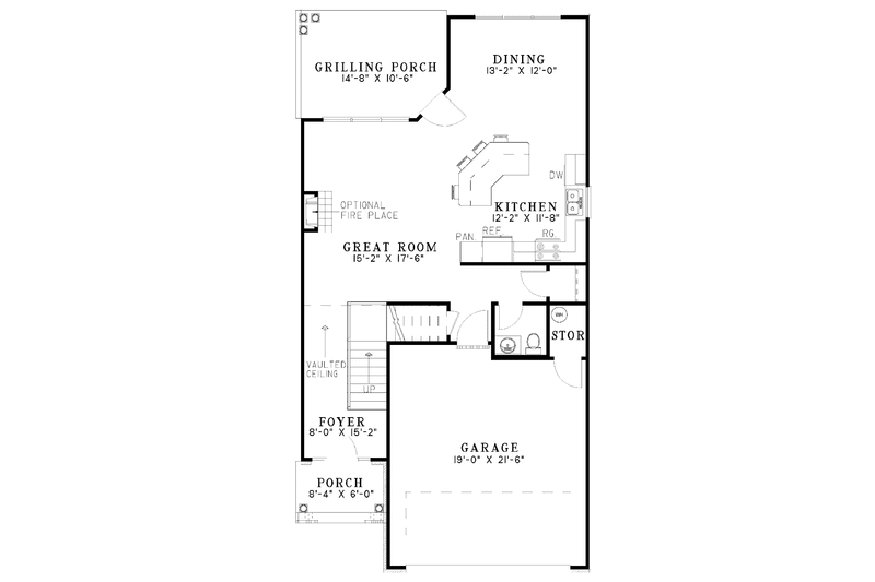Architectural House Design - Floor Plan - Main Floor for Country House Plan #17-3254 - 3 bed, 2.5 bath
