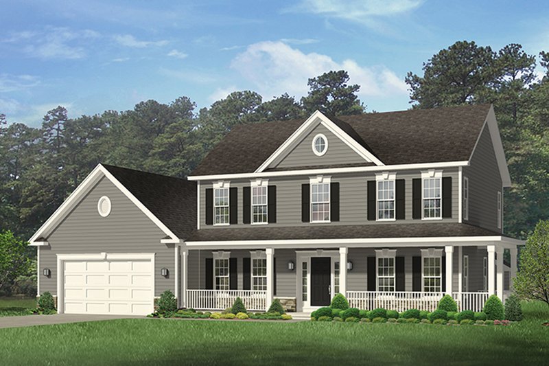Architectural House Design - Exterior - Front Elevation 3 for Colonial House Plan #1010-152 - 4 bed, 2.5 bath