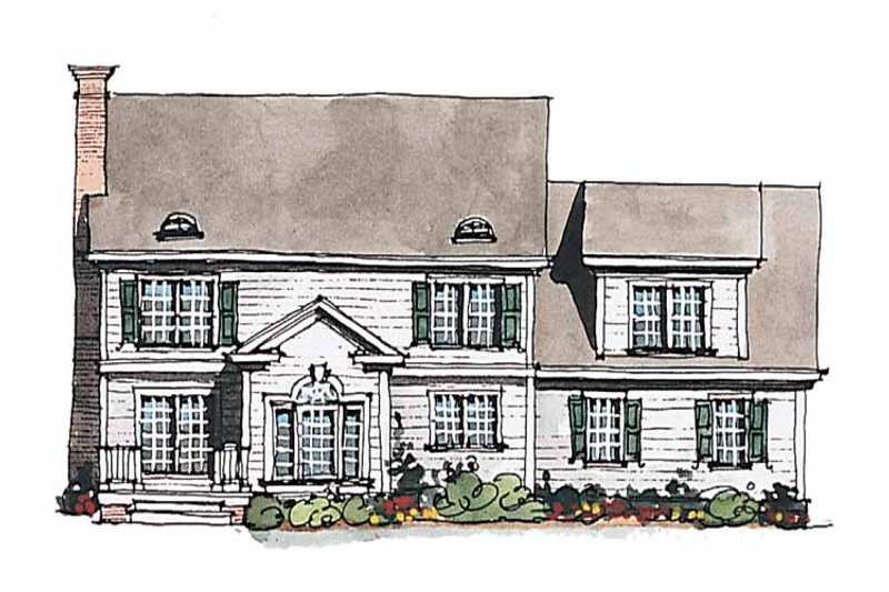 Home Plan - Exterior - Rear Elevation for Classical House Plan #429-184 - 4 bed, 3.5 bath